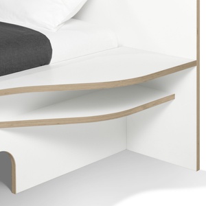Einzelbett 90x200cm rechte Ausführung PLANE Müller Small Living weiß-Birkenkante