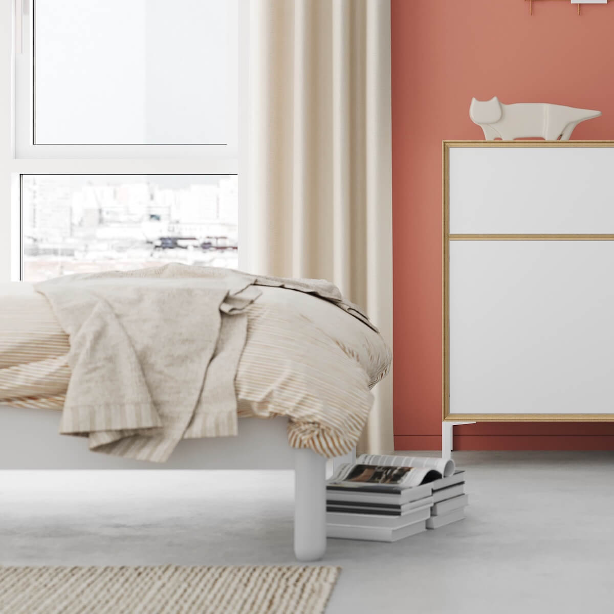 Einzelbett mit Kopfteil 120x200cm NAIT Müller Small Living Graphitschwarz