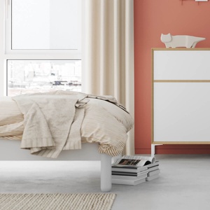 Einzelbett mit Kopfteil 120x200cm NAIT Müller Small Living Kieselgrau