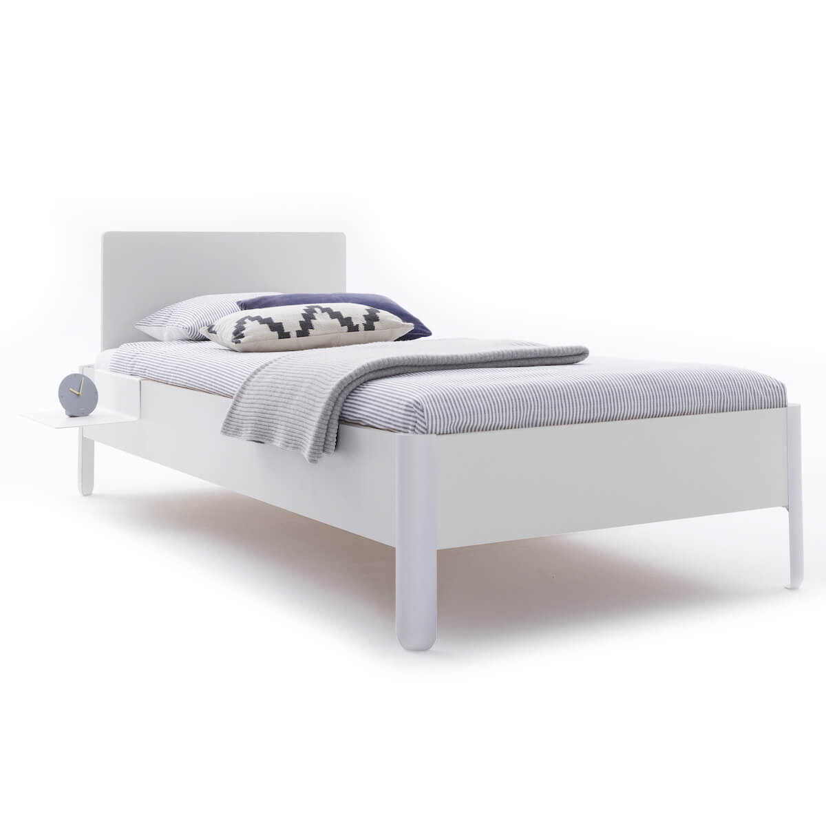 Einzelbett mit Kopfteil 120x200cm NAIT Müller Small Living Lichtgrau