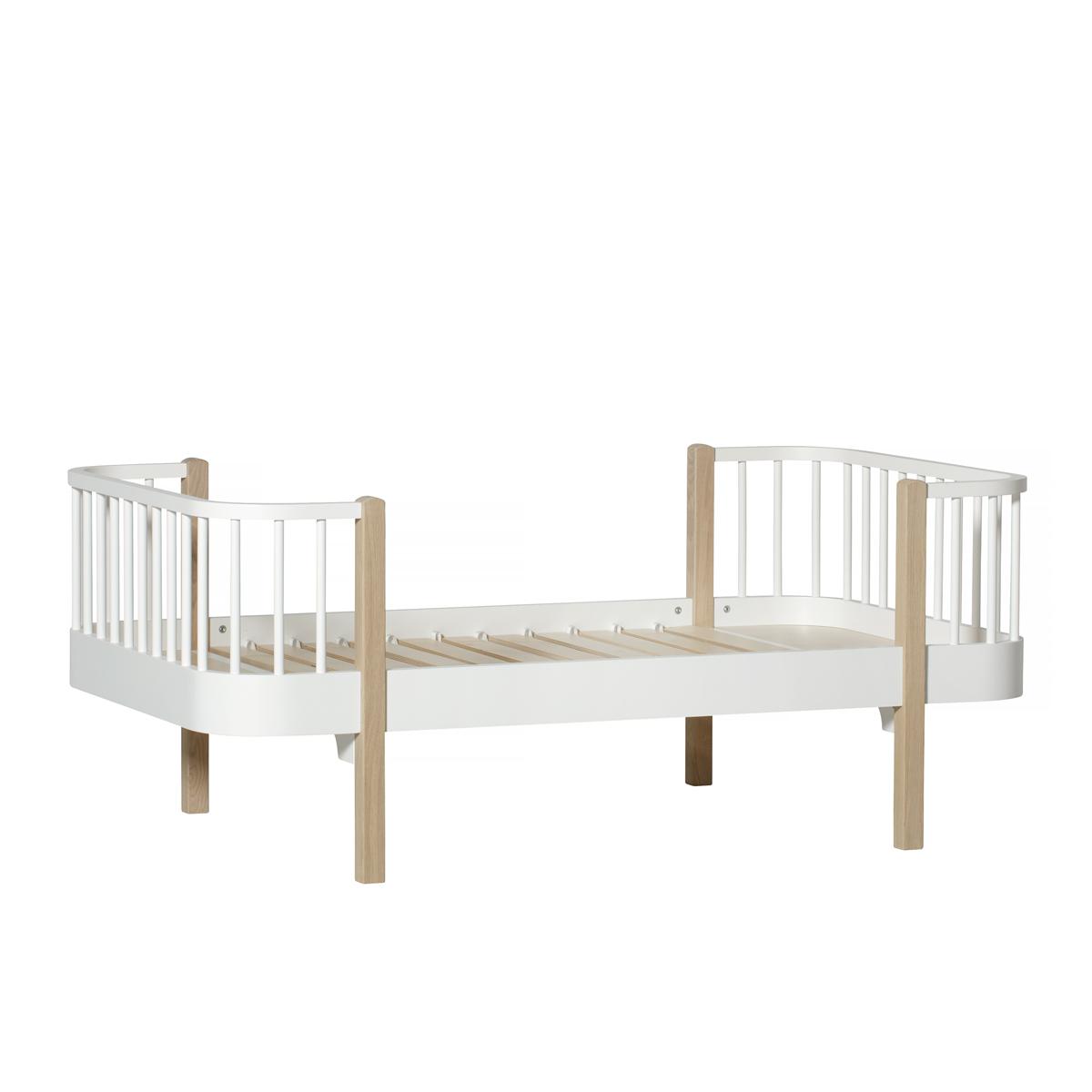 Einzelbett mitwachsend 90x160cm WOOD ORIGINAL Oliver Furniture weiß-Eiche
