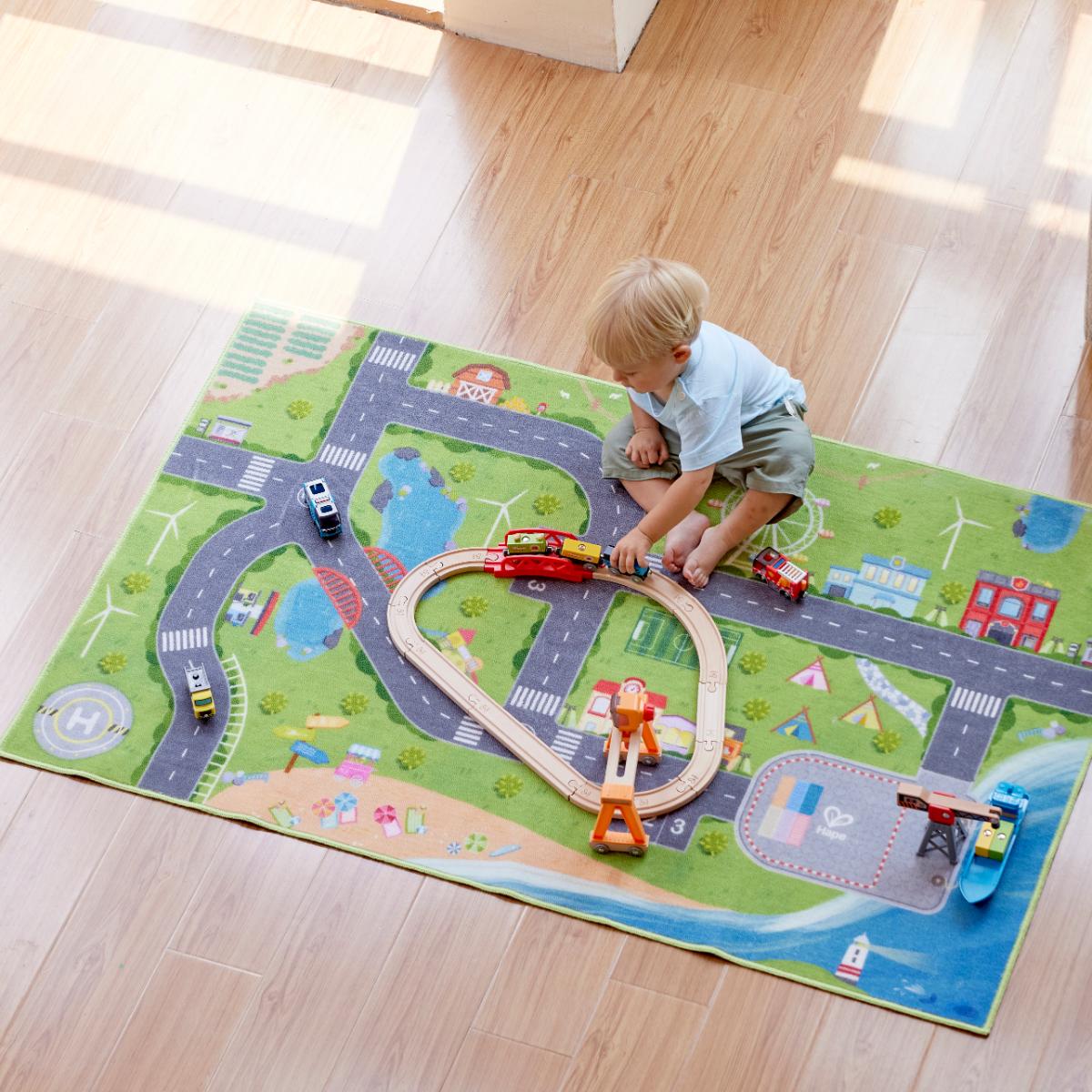 Eisenbahn-Spielteppich Hape