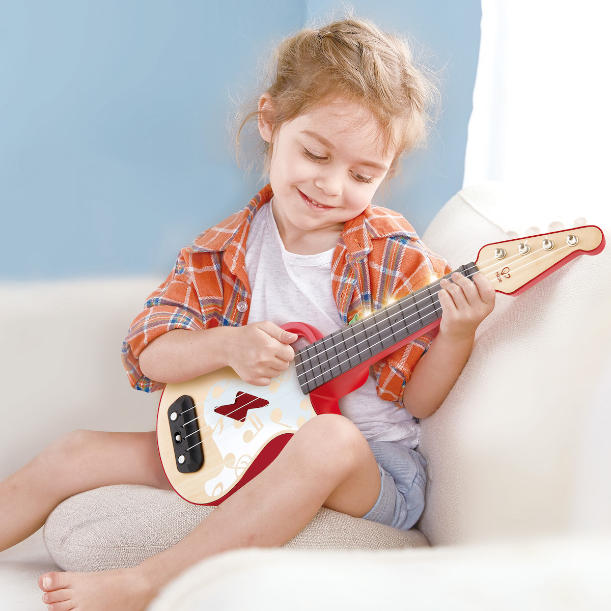 Elektrische Lern-Ukulele Hape rot