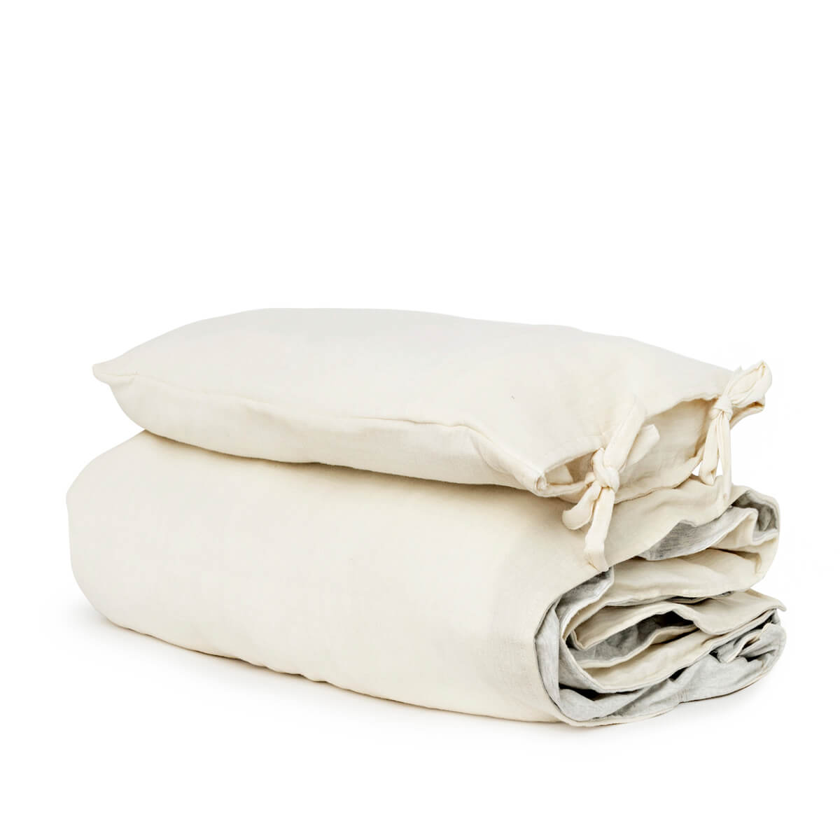 Elfenbeinpuder Bettdecken- und Kissenbezug