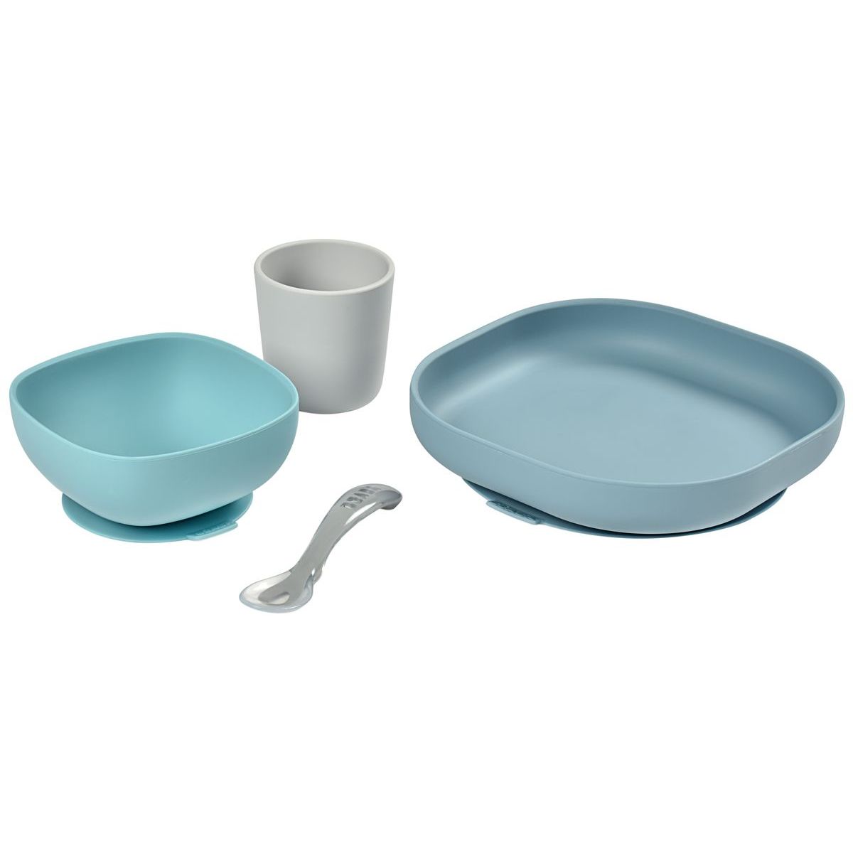 Ess-Set 4pc Silikon Beaba grün