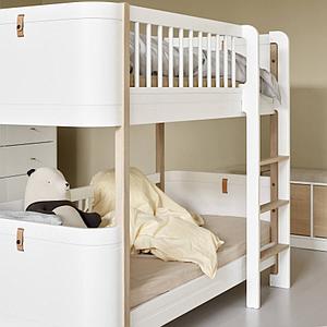 Etagenbett 68x162cm WOOD MINI+ Oliver Furniture Weiß-Eiche