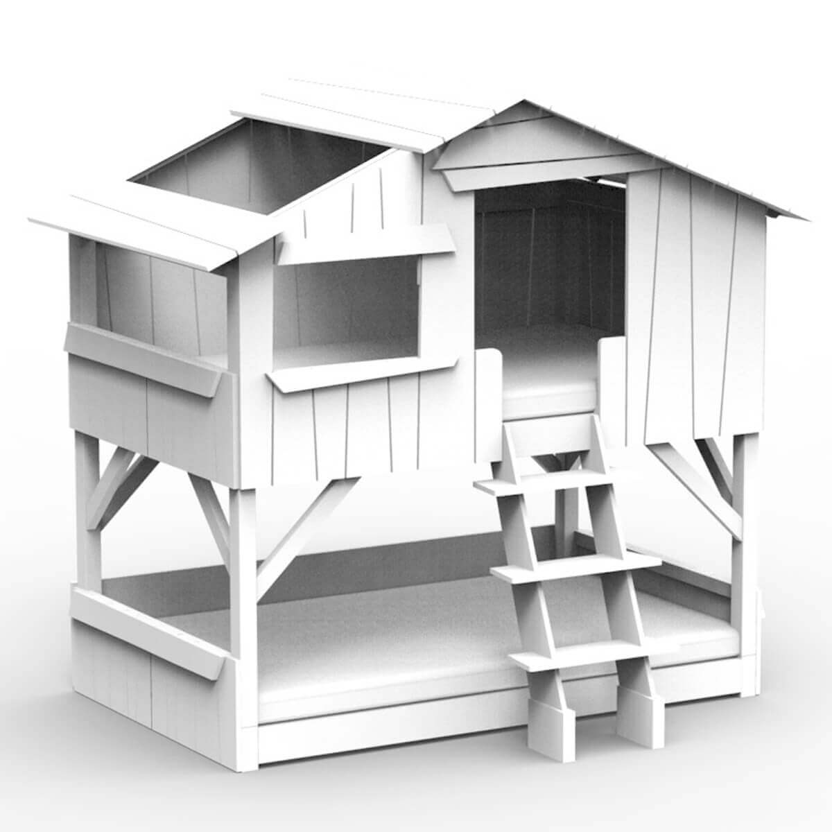 Etagenbett 90x190cm CABANE Mathy by Bols weiß