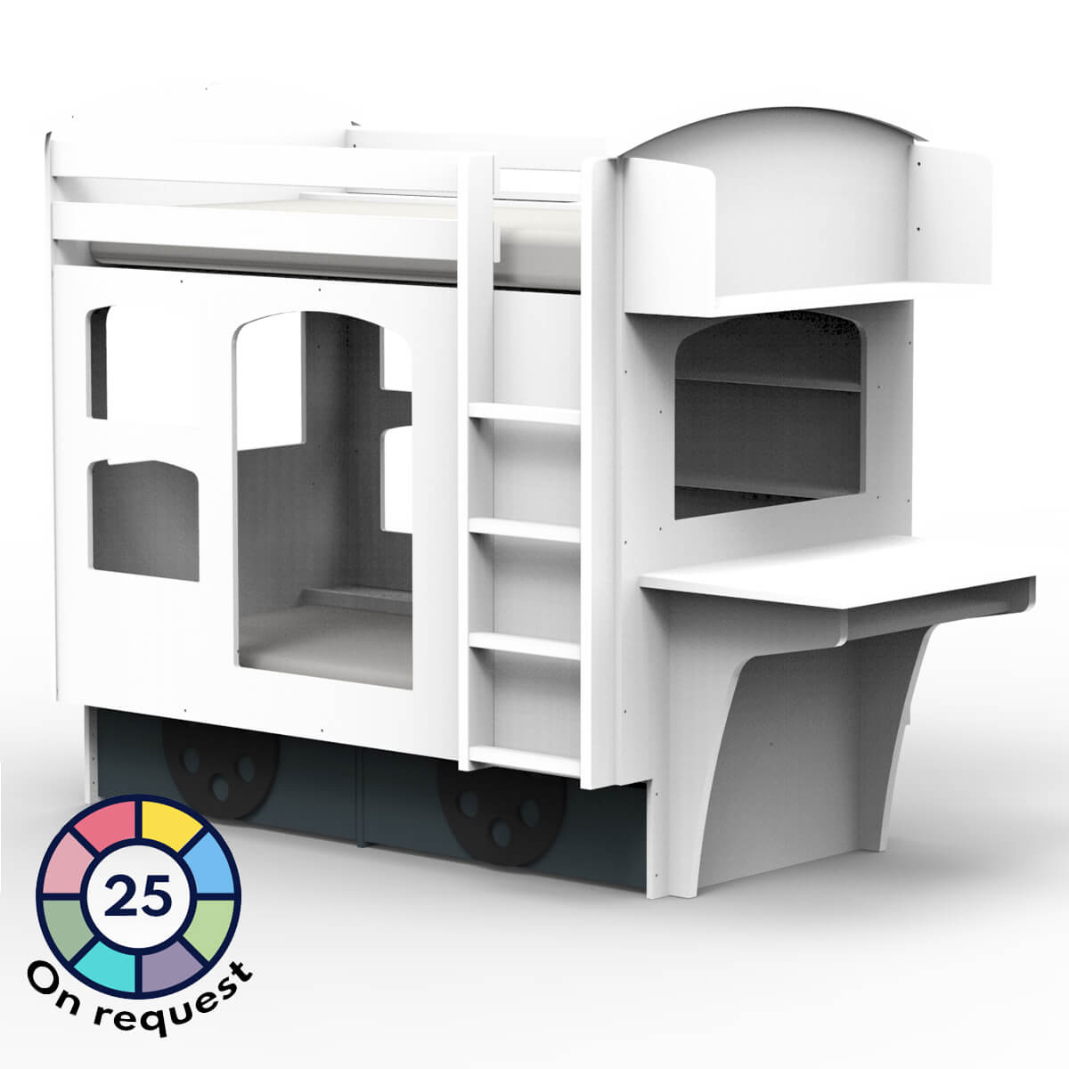 Etagenbett 90x190cm WAGON Mathy by Bols weiß