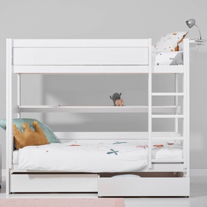 Etagenbett  90x200cm échelle gerade Leiter weiß