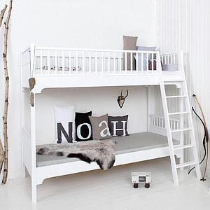 Etagenbett 90x200cm geneigte Leiter SEASIDE CLASSIC Oliver Furniture weiß