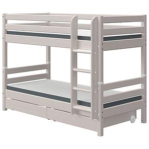Etagenbett 90x200cm gerade Leiter 2 Schubladen CLASSIC grey washed