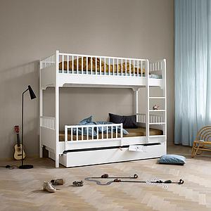Etagenbett 90x200cm gerade Leiter SEASIDE CLASSIC Oliver Furniture weiß 