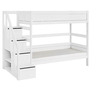 Etagenbett 90x200cm Treppe Lifetime Weiß