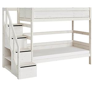 Etagenbett 90x200cm Treppe Lifetime whitewash