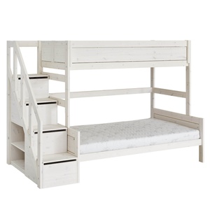 Etagenbett 90x200cm Treppenmodul Deluxe Lattenrost Lifetime whitewash