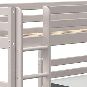 Etagenbett gestaffelt 90x200cm gerade Leiter CLASSIC Flexa grey washed