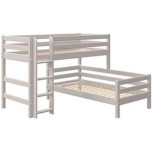 Etagenbett gestaffelt 90x200cm gerade Leiter CLASSIC Flexa grey washed