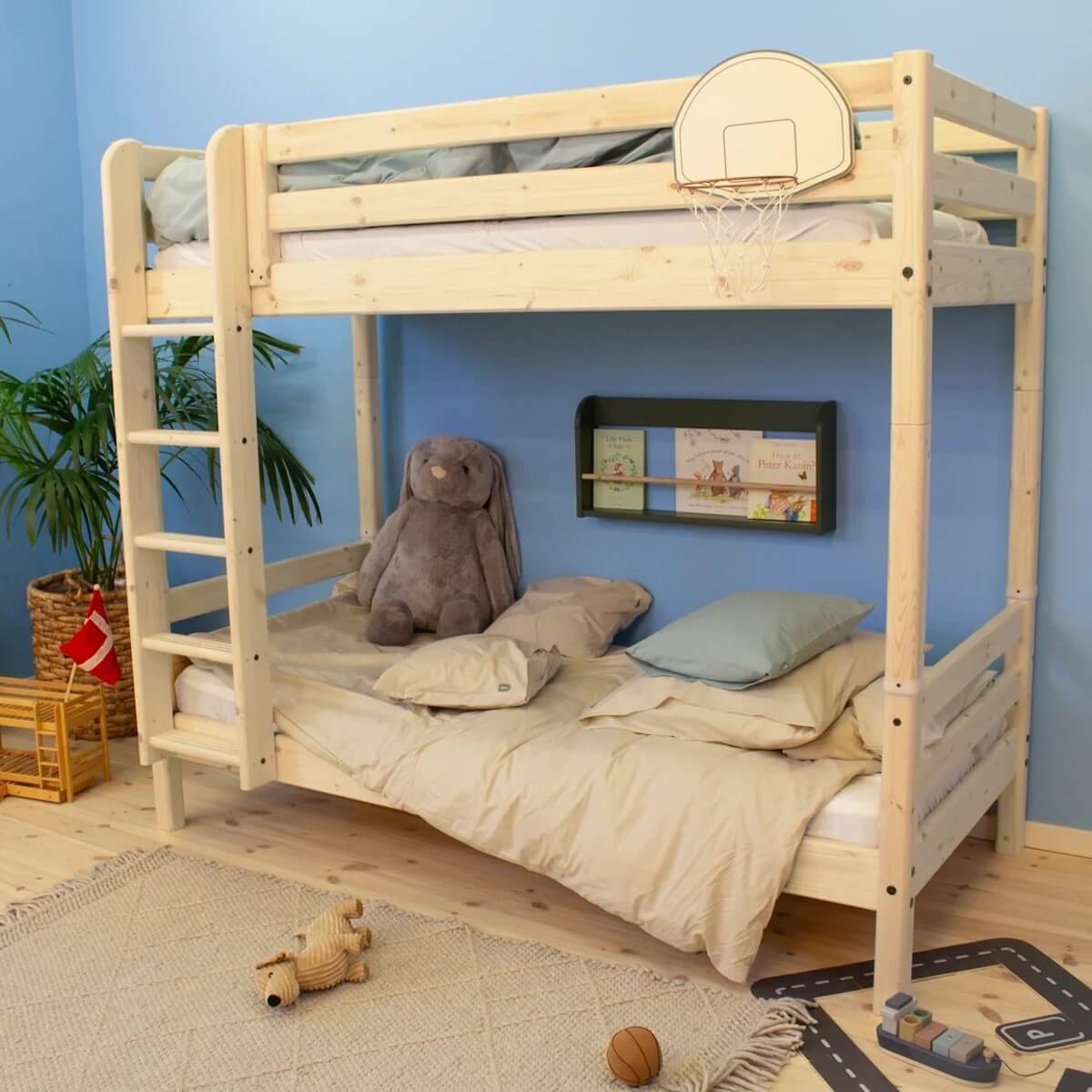 Etagenbett hoch 200x90cm gerade Leiter CLASSIC Flexa natural