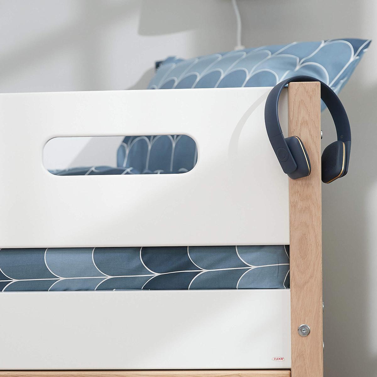 Etagenbett mitwachsend 90x200cm NOR Flexa Eiche-weiß