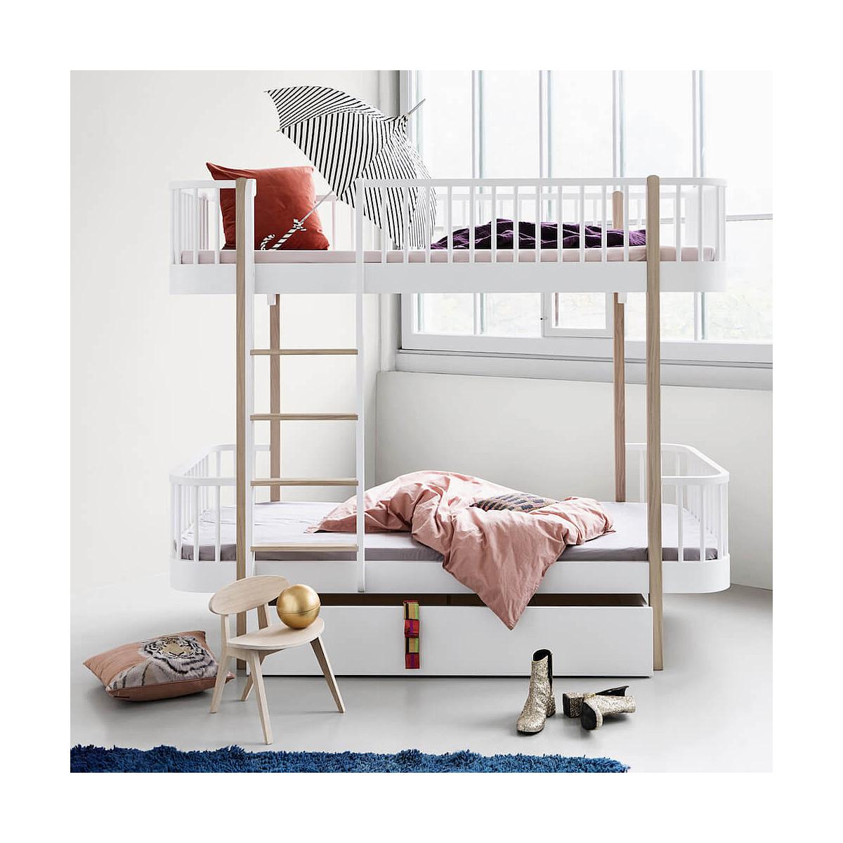 Etagenbett mitwachsend 90x200cm WOOD ORIGINAL Oliver Furniture weiß