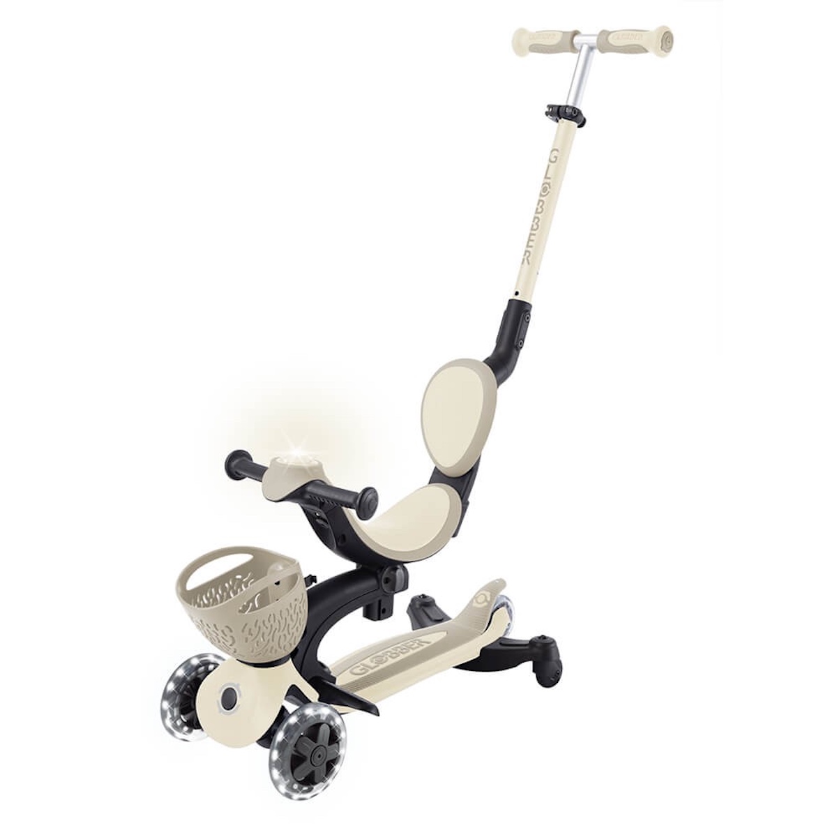 Evolutionärer Scooter GO UP BABY LIGHTS 360 Globber lights taupe