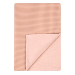 Extraweiche Decke für Neugeborene STORIES Limitierte Auflage 70x100cm Nobodinoz blush lemon grid