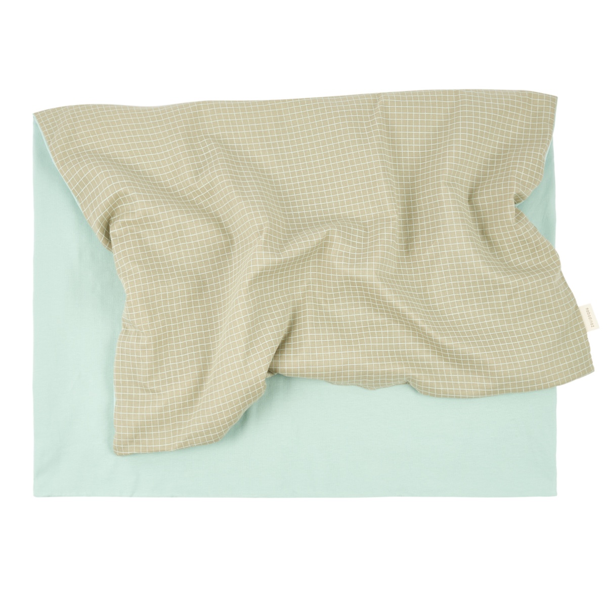 Extraweiche Decke für Neugeborene STORIES Limitierte Auflage 70x100cm Nobodinoz green grid