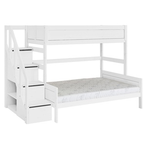 Family Etagenbett mit Treppe 90x200cm/140x200cm Lifetime weiß