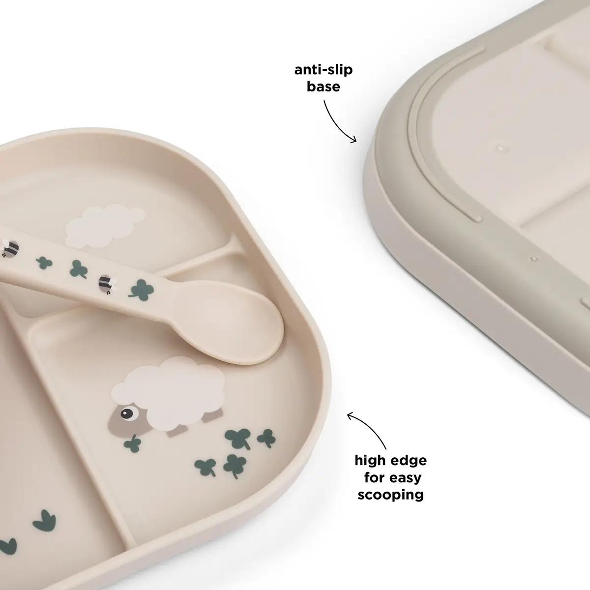 Foodie compartment plate Tiny farm Done by deer Sand