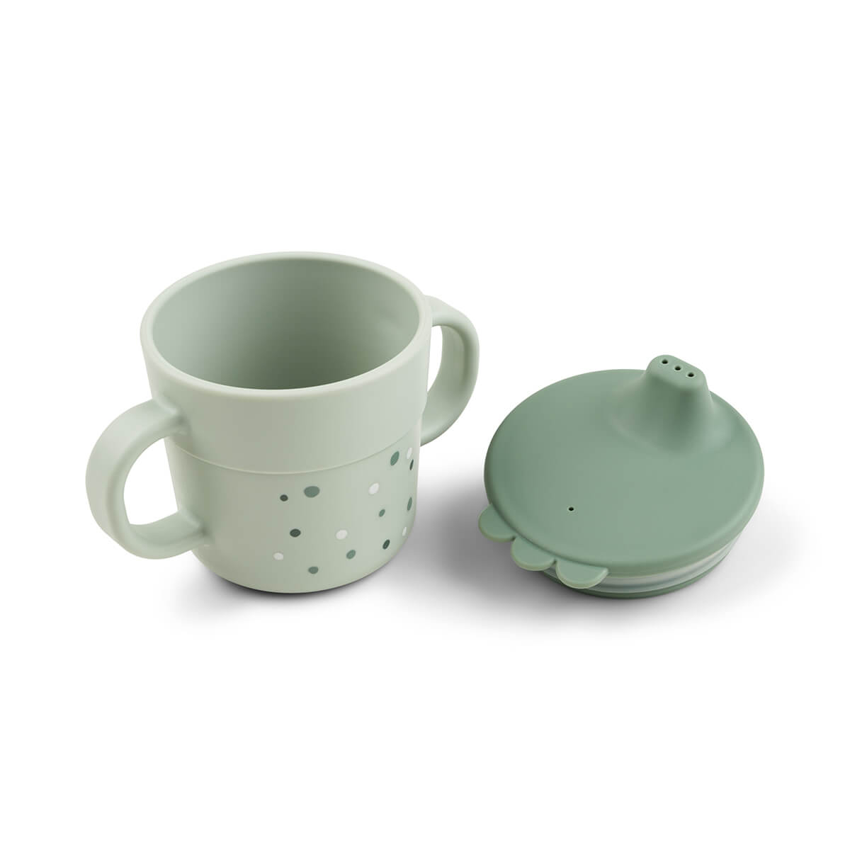 Foodie taza con asas Happy dots Done by Deer verde