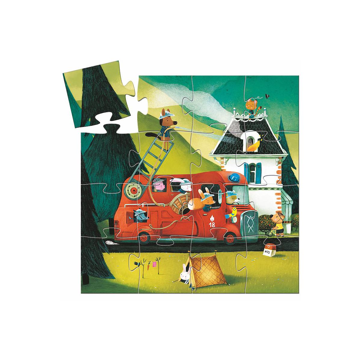 Formen Puzzle 16Stk The fire truck Djeco