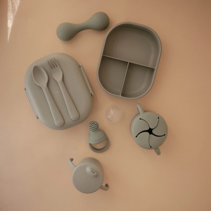 Frischfutterautomat Silikon 2tlg. Mushie Cambridge Blau 