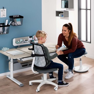 Funktionsbrett, kreideweiß, 3 Hängetabletts DIEGO Schreibtische Paidi Weiß