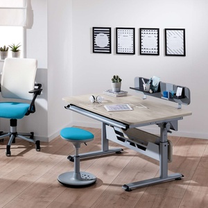 Funktionsbrett, schiefergrau, 3 Hängetabletts DIEGO Schreibtische Paidi Schiefergrau