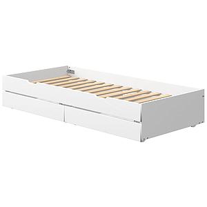 Gästebett auf Rollen + 2 Schubladen 90x200cm WHITE Flexa weiß