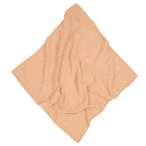 Geburtsgeschenk swaddle print WABI SABI 70x70cm Nobodinoz Powder rosa Blüte