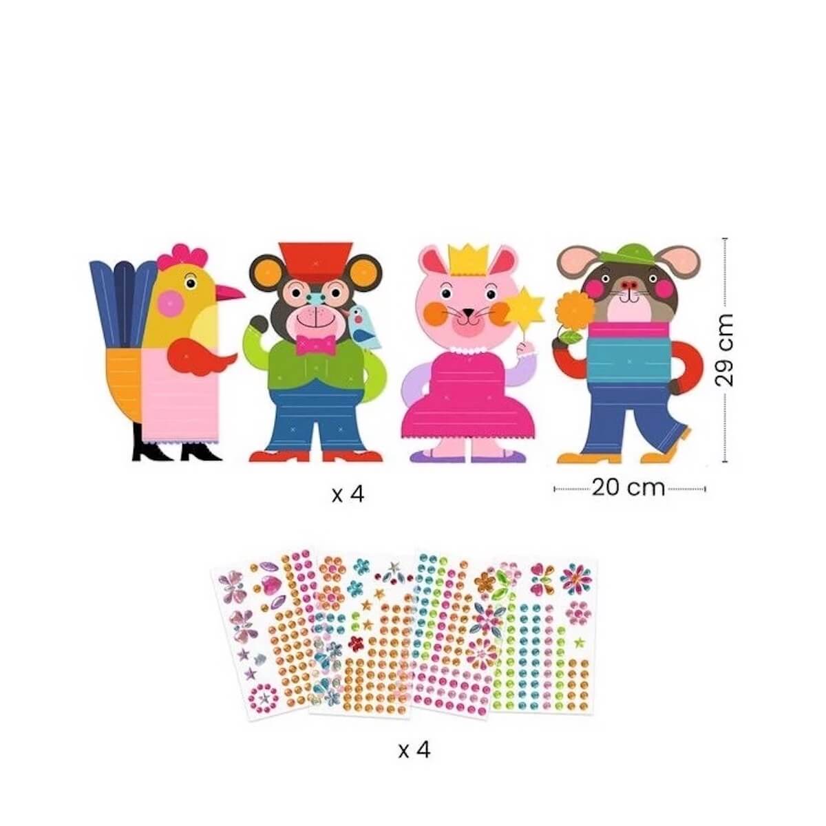 Glitzer-Aufkleber mit Tieren Djeco