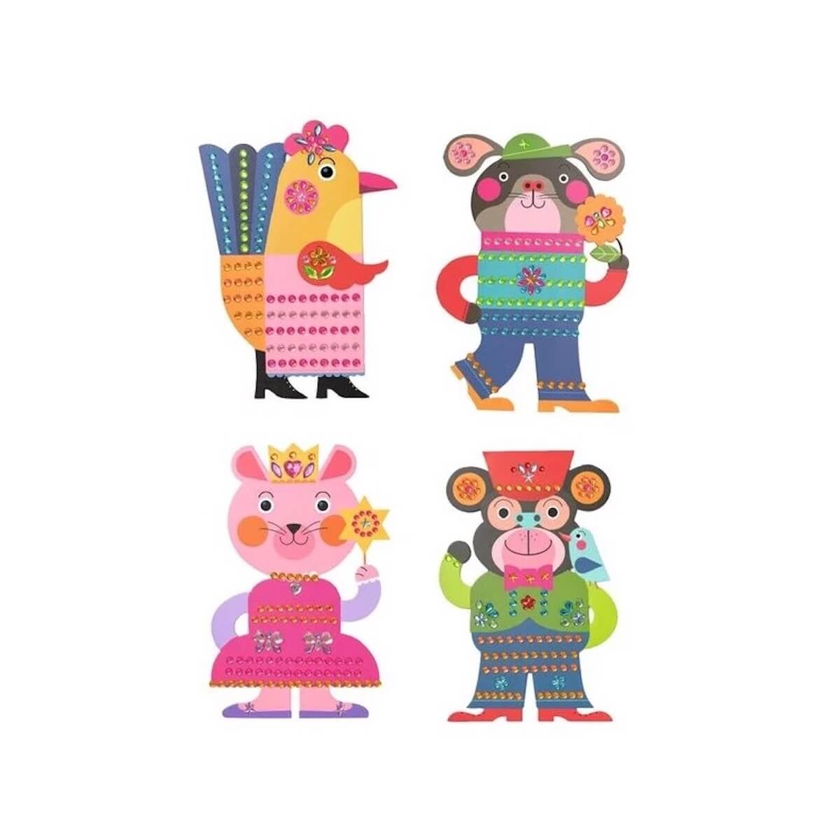 Glitzer-Aufkleber mit Tieren Djeco