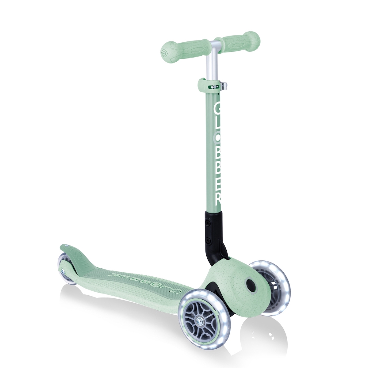 Globber Junior Roller Foldable Lights Eco Pistachio