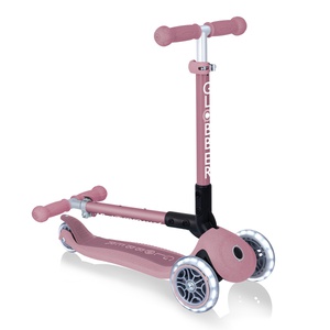 Globber Junior Scooter Foldable Lights Eco Berries