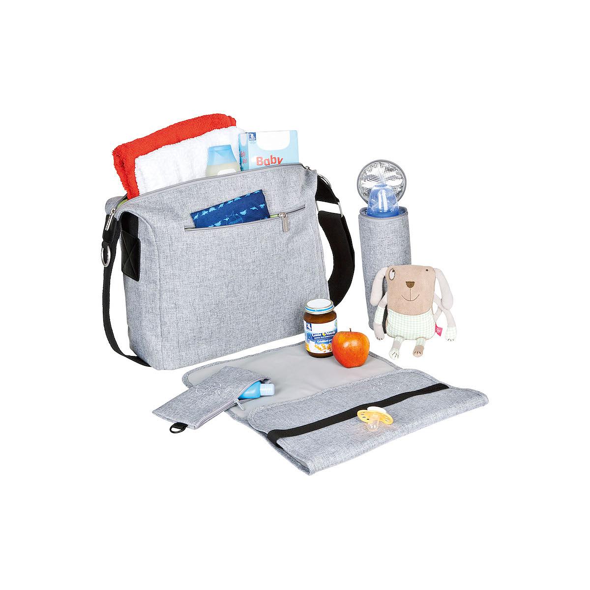 GREEN LABEL by Laessig Sac à langer small messenger noir mélange