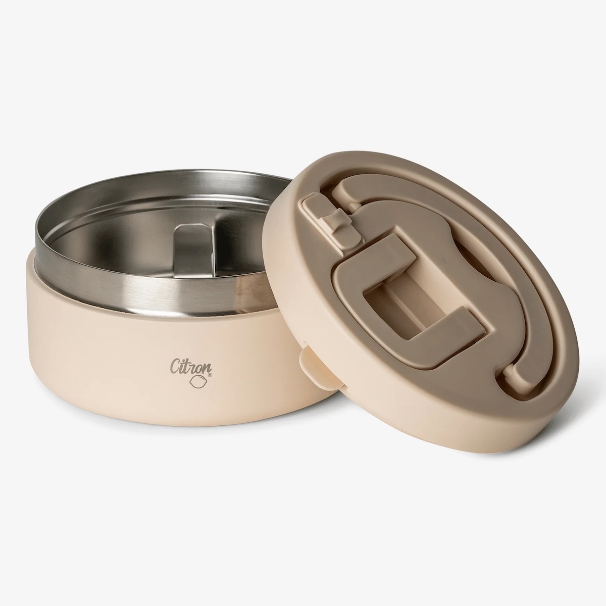 Großer Lebensmitteltopf 400ml Zitrone beige