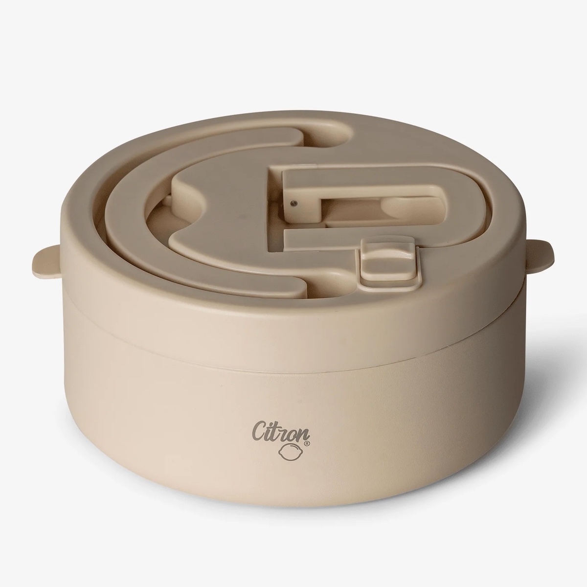 Großer Lebensmitteltopf 400ml Zitrone beige