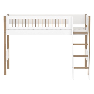 Halbhochbett 90x200cm NOR Flexa Legs + Crossbars Oak SL.Ladder