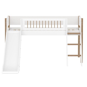 Halbhochbett 90x200cm NOR Flexa Legs + Crossbars Oak SL.Ladder