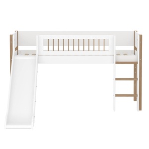 Halbhochbett 90x200cm NOR FLEXA Legs + Crossbars Oak Str.Ladder