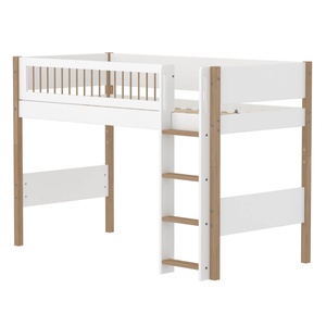 Halbhochbett 90x200cm NOR Flexa Legs + Crossbars Oak Str.Ladder