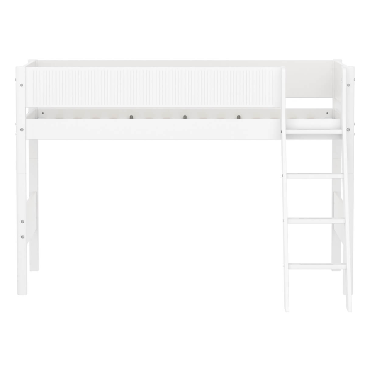 Halbhochbett 90x200cm WHITE Flexa F.Wht.Sl.Ladder Grooves
