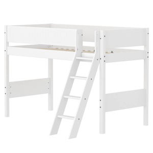 Halbhochbett 90x200cm WHITE Flexa F.Wht.Sl.Ladder Grooves