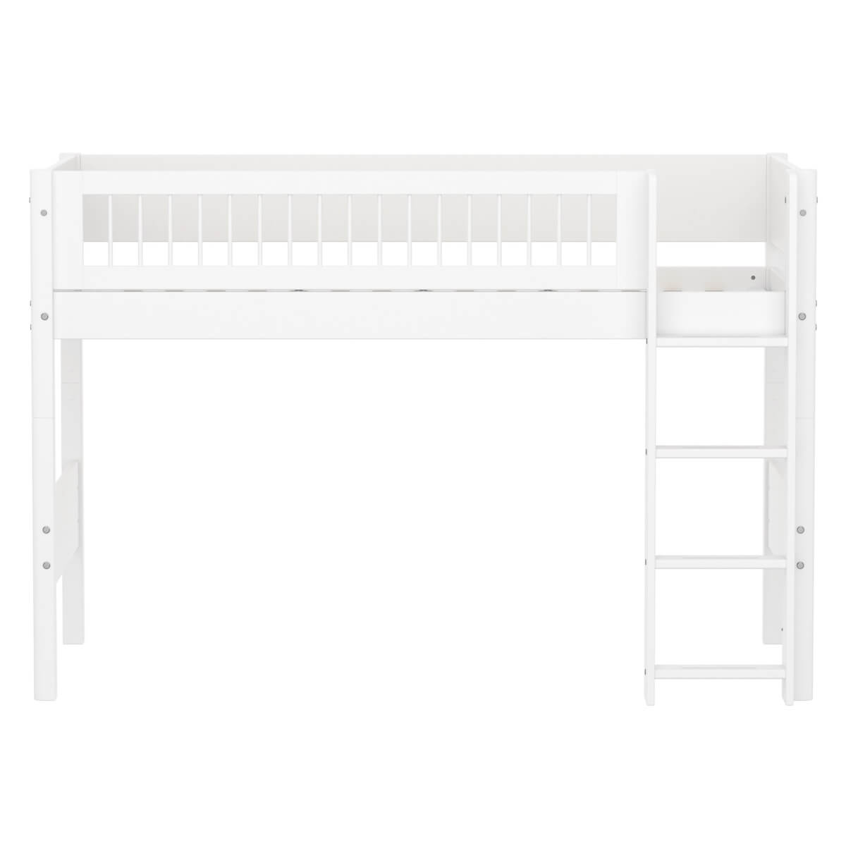 Halbhochbett 90x200cm WHITE Flexa F.Wht.Str.Ladder Crossbars